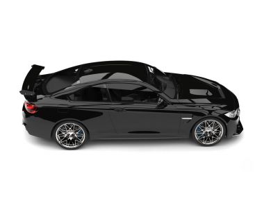 Kömür siyah modern spor araba - yan görünüm üst