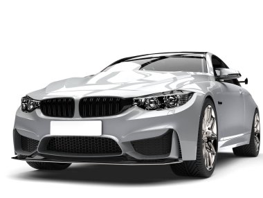 Süper gümüş modern spor araba - portre vurdu