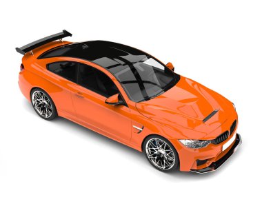 Zengin turuncu modern lüks spor otomobil - görünüm üst