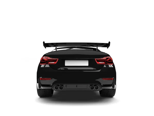 Charcoal Black Modern Sports Car Back View — Stock Photo, Image