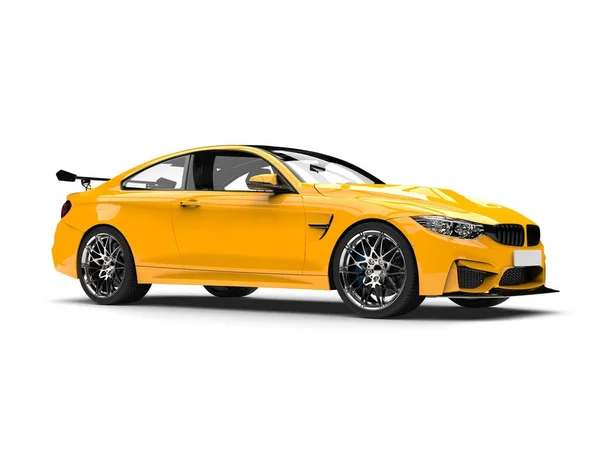 Cyber Yellow Modern Sports Race Car — Stock Photo, Image