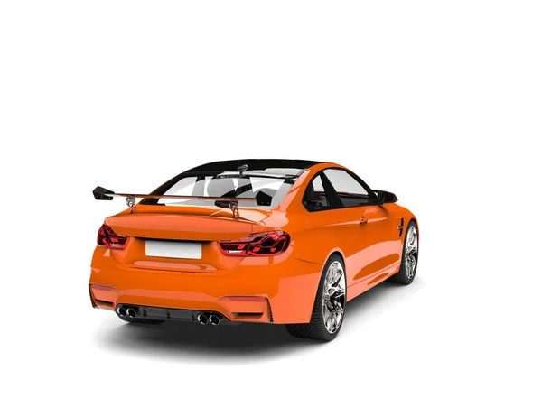 Rich Orange Modern Luxury Sports Car Tail View — Stock Photo, Image