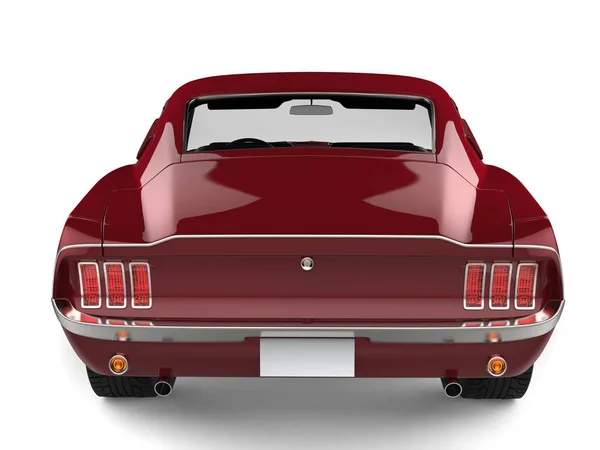 Incrível Americano Vintage Músculo Carro Cereja Vermelha Visão Traseira — Fotografia de Stock