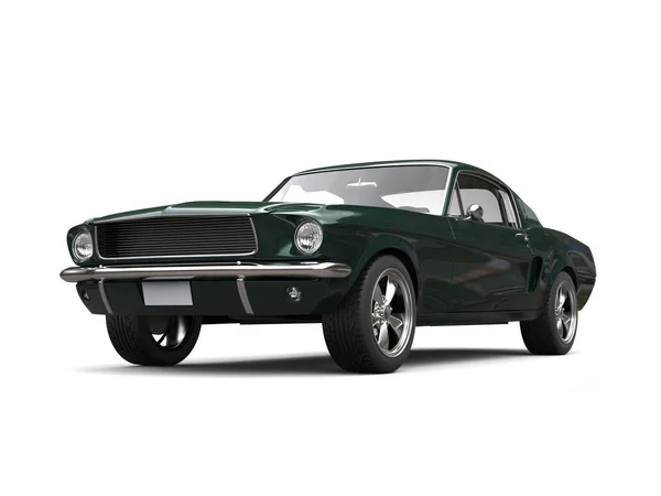 Dark Green American Vintage Muscle Car Restored Mint Condition — Stock Photo, Image