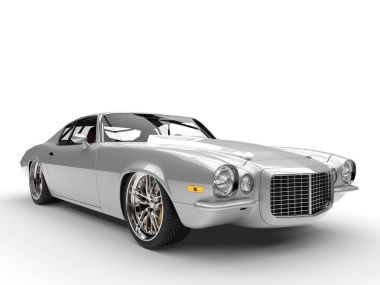 Güzel vintage Amerikan gümüş arabası