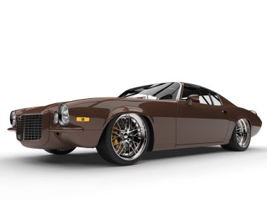 Klasik kahverengi Amerikan eski model araba