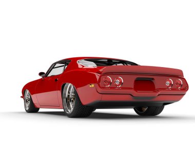 Kırmızı kırmızı klasik vintage Amerikan otomobil - kuyruk görünümü