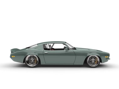 Pastel metalik mavi klasik Amerikan eski model araba