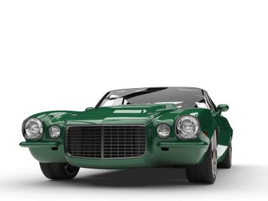 Zümrüt yeşil klasik vintage Amerikan otomobil - Ön Panjur portre vurdu