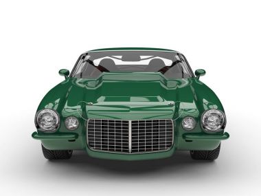 Zümrüt yeşil klasik vintage Amerikan otomobil - Önden Görünüm