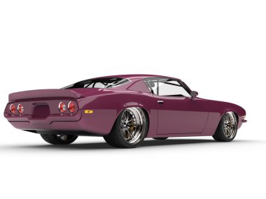 Metalik kırmızı eski okul eski model Amerikan araba - dikiz