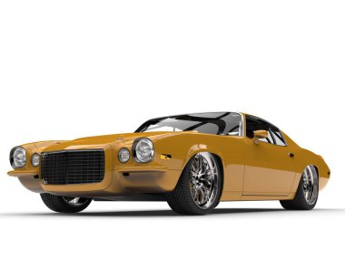 Hardal sarı eski okul eski model Amerikan araba