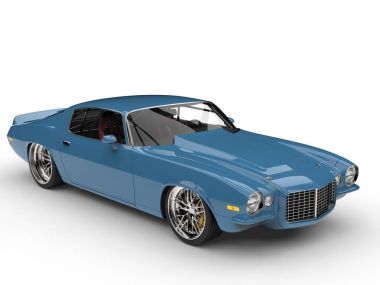 Eski okul mavi klasik vintage Amerikan otomobil