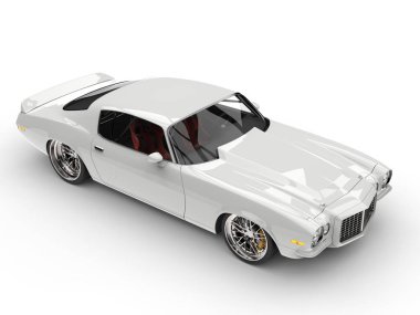 Temel beyaz vintage klasik Amerikan otomobil