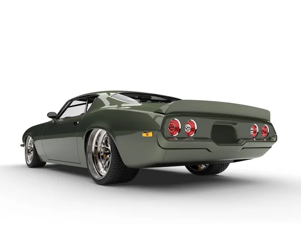 Derin Metalik Yeşil Klasik Eski Moda Amerikan Arabası Dikiz — Stok fotoğraf