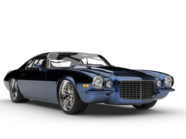 金属暗い青い美しいビンテージ アメリカの古典的な車 — ストック写真