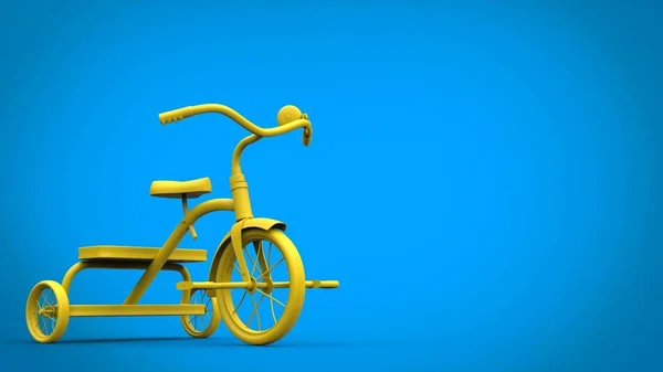 Gyönyörű Fényes Sárga Tricikli — Stock Fotó