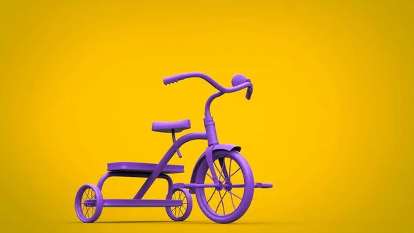 美丽的丰富的紫色玩具三轮车 — 图库照片