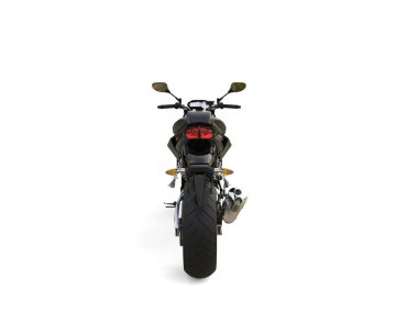 Siyah modern spor motosiklet - arkadan görünüm