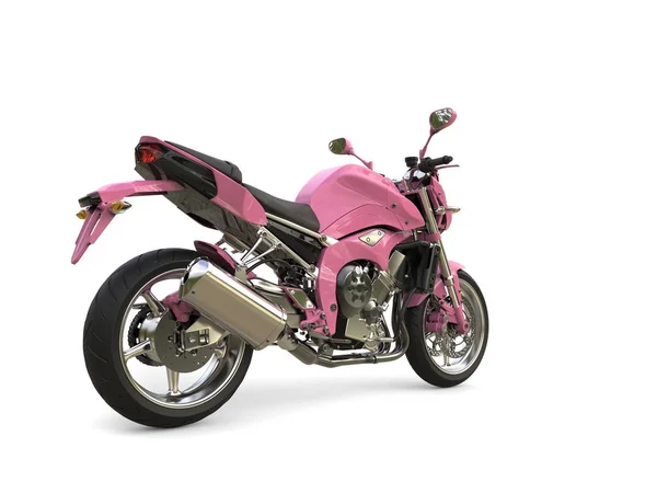 明亮的粉红色现代摩托车 后轮视图 — 图库照片