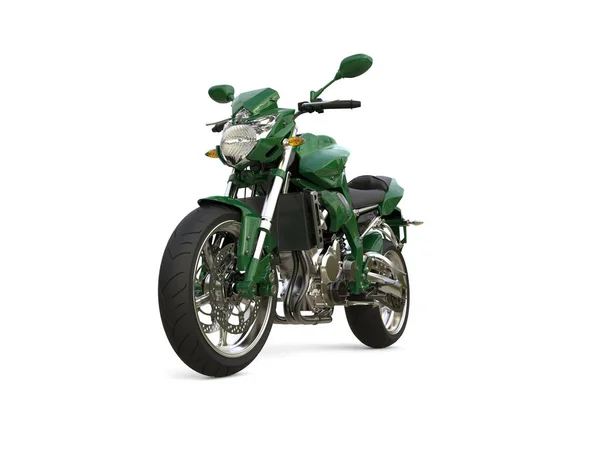 緑のモダンなバイクをレース — ストック写真