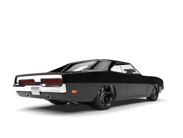 Pitch Black American Vintage Muscle Car Rear View — Stock Photo, Image