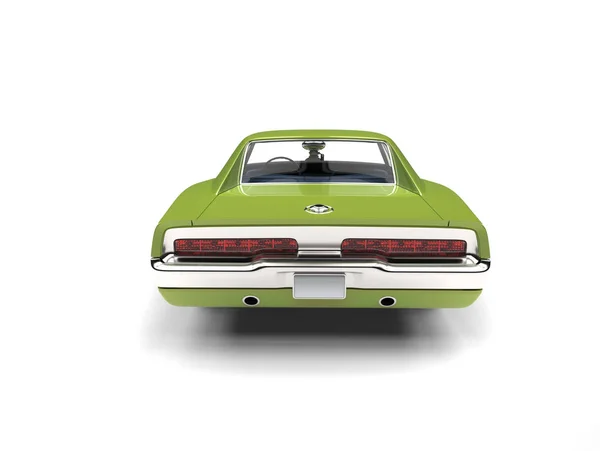 Luminosa Muscle Car Americana Vintage Verde Vista Posteriore — Foto Stock