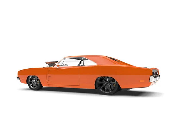 Vintage Oranje Amerikaanse Muscle Car Zijaanzicht — Stockfoto