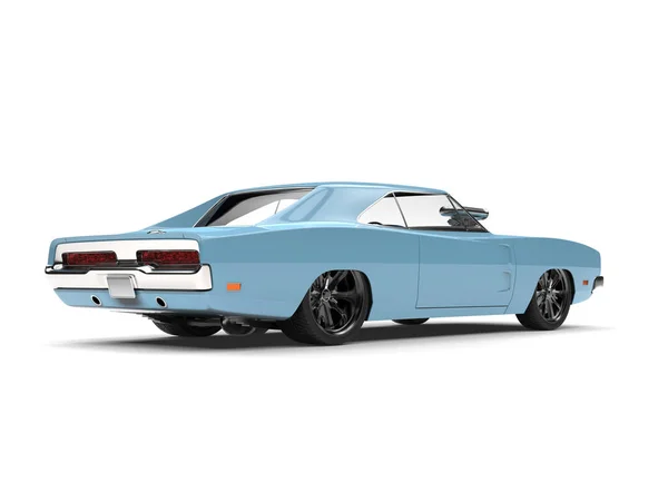 Ice Blue Vintage Amerikaanse Muscle Car Staart Weergave — Stockfoto