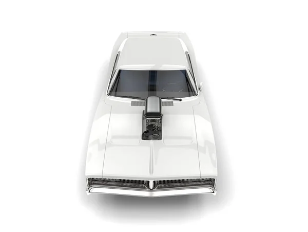 Белый Винтажный Американский Мышечный Автомобиль Накладные Расходы — стоковое фото