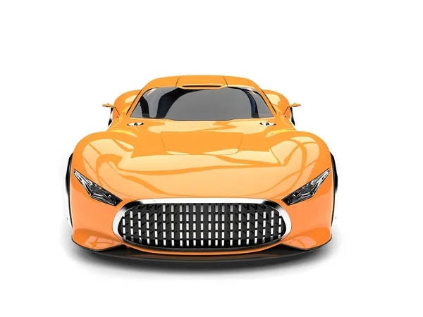 Heat Wave Orange Modern Super Sports Car Front View — Stock Photo, Image