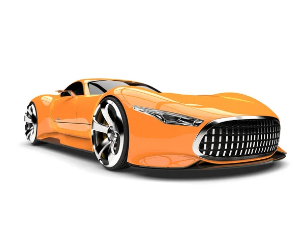 Vlny Veder Oranžová Moderní Super Sportovní Auto Detailní Záběr — Stock fotografie