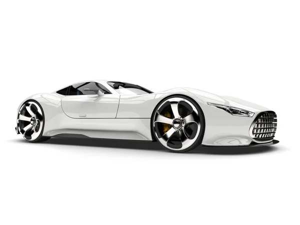 Açık Beyaz Modern Süper Spor Otomobil Düşük Açısı Shot — Stok fotoğraf