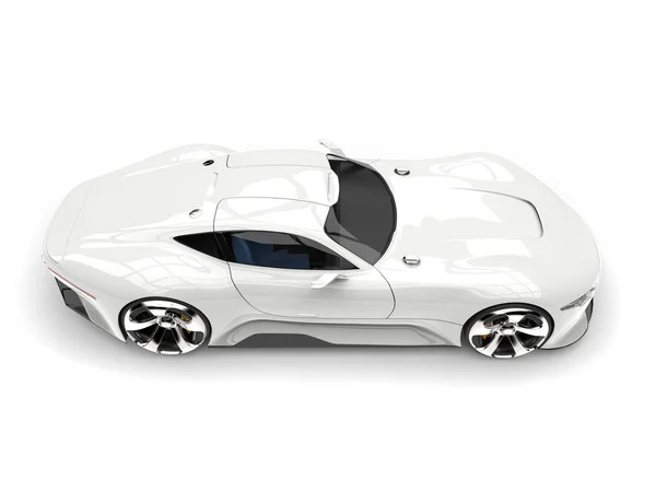 Jasná Bílá Moderní Super Sportovní Auto Shora Dolů Boční Pohled — Stock fotografie