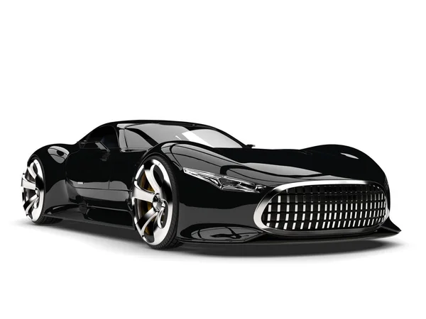Midnight Jet Black Modern Super Sports Car — Stock Photo, Image