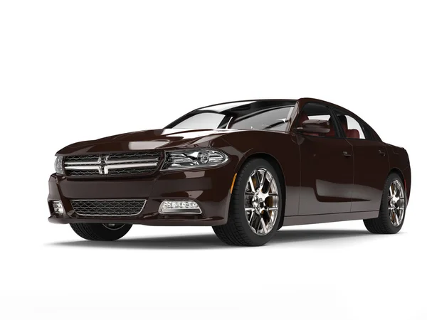 Dark Chocolate Brown Modern Suv Front View Closeup Shot — Stock Photo