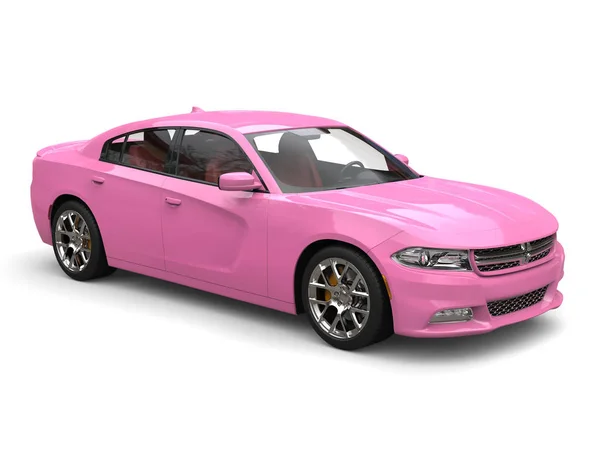 Bright Pink Modern Fast City Car Beauty Shot — Stock Photo, Image