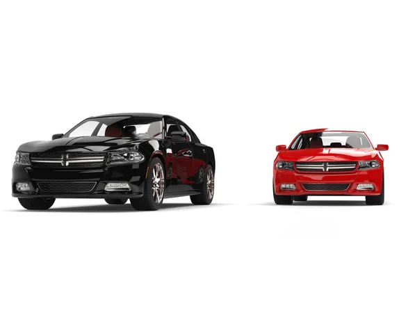 Чорно Червоні Сучасні Швидкісні Автомобілі — стокове фото