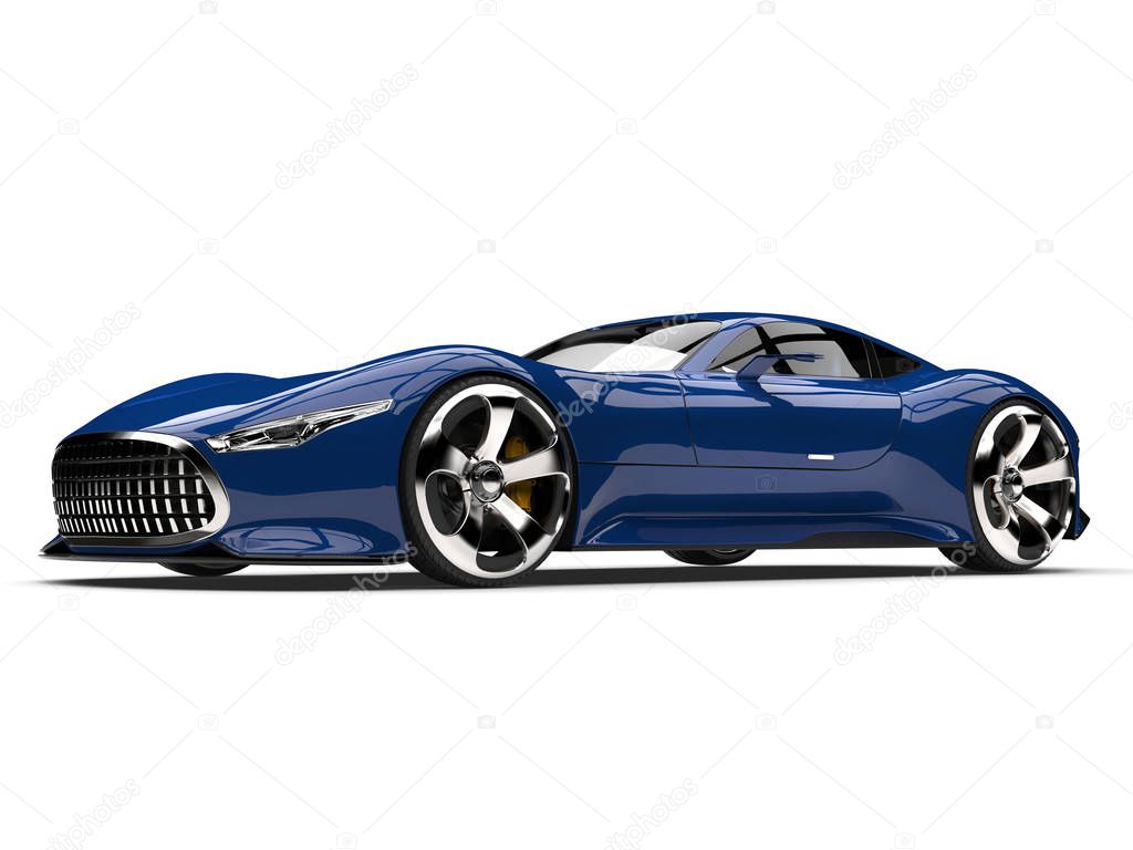 Imperial blue modern super sports car