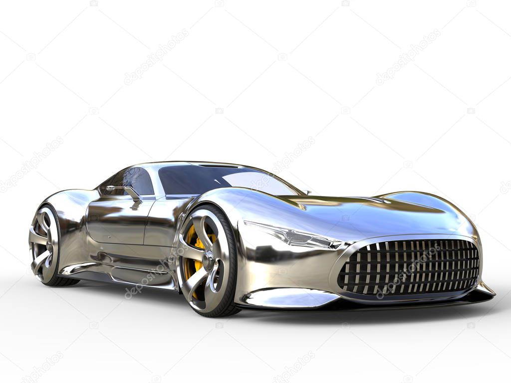 Awesome metallic modern super sports car - closeup shot