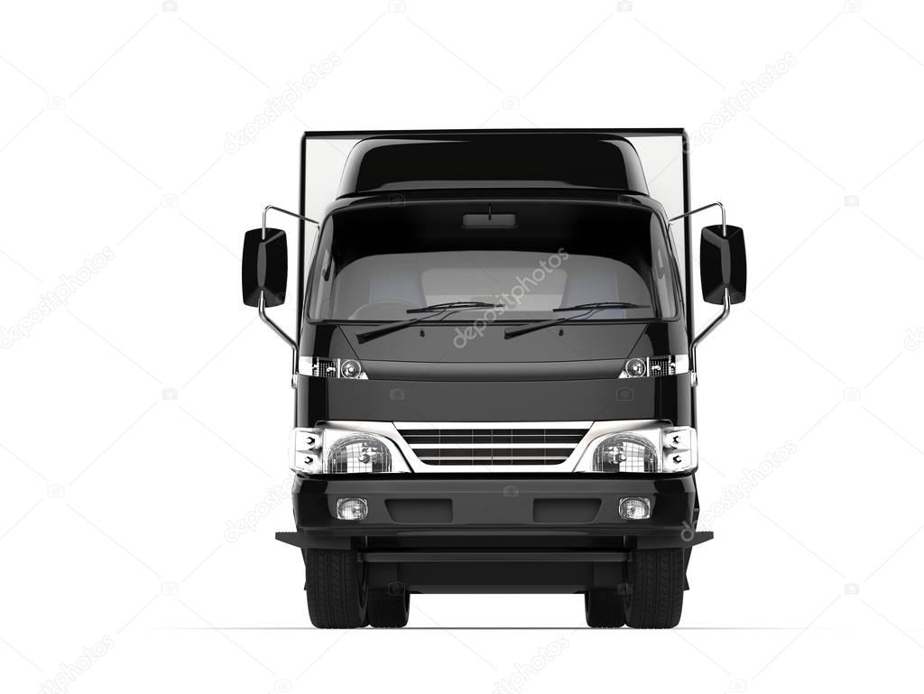 Small black box truck - front view