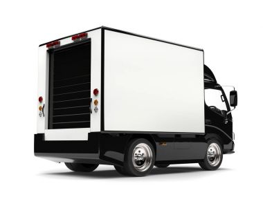 Küçük siyah kutu kamyon - arkadan görünüm