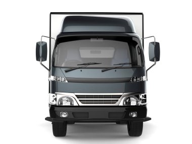 Metalik kayrak gri küçük kutu kamyon - Önden Görünüm