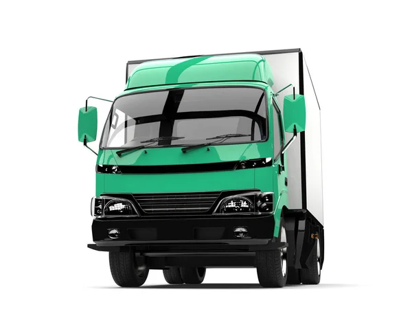 Guppie Verde Pequeno Caminhão Caixa Visão Frontal Close Tiro — Fotografia de Stock