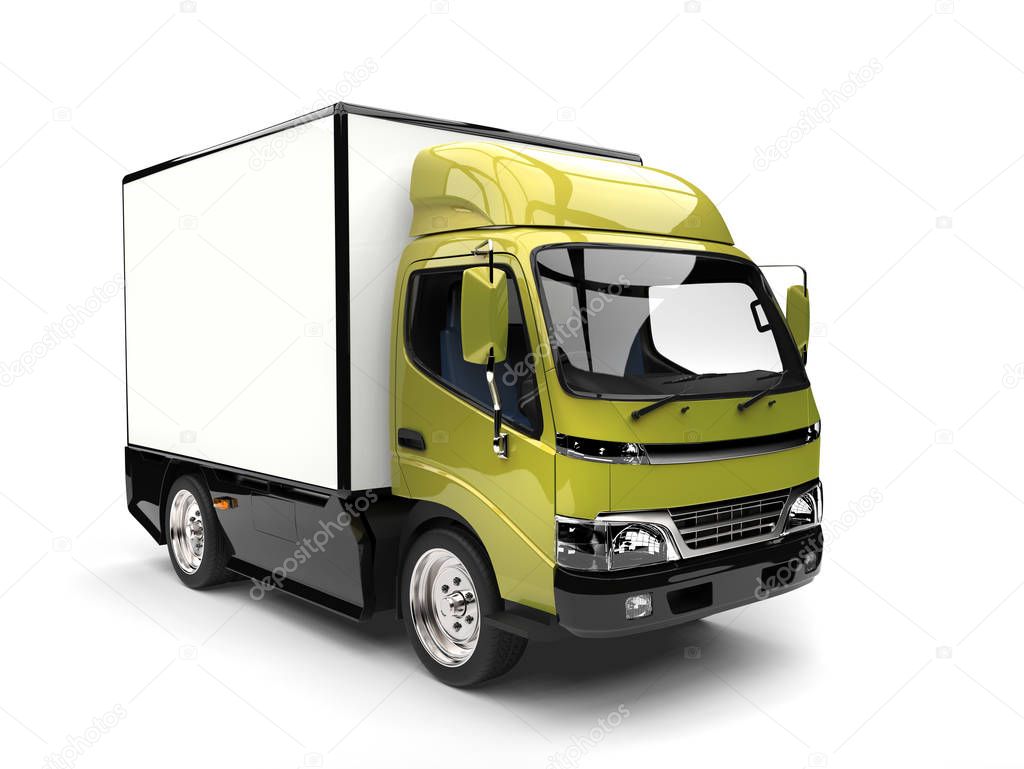 Metallic green small box truck