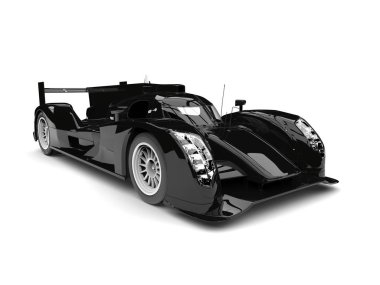 Parlak siyah modern süper yarış arabası - güzellik vurdu