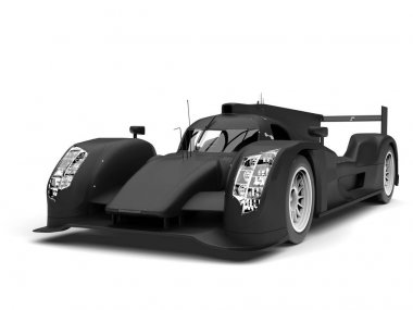 Mat siyah modern süper yarış arabası - portre vurdu