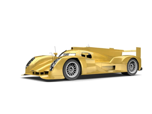 Gouden Gele Moderne Super Raceauto Schoonheid Shot — Stockfoto