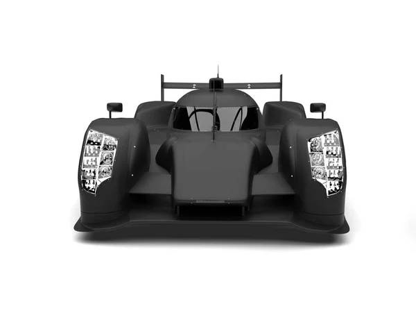 Mat Zwarte Moderne Super Raceauto Vooraanzicht — Stockfoto