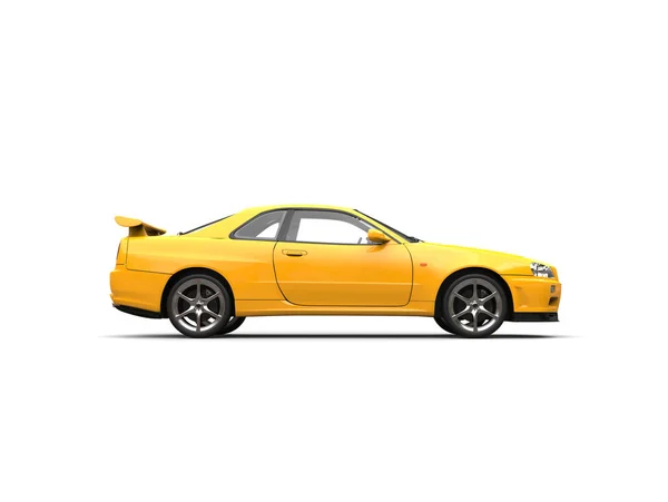 Ярко Желтый Современный Городской Спортивный Автомобиль Вид Сбоку — стоковое фото